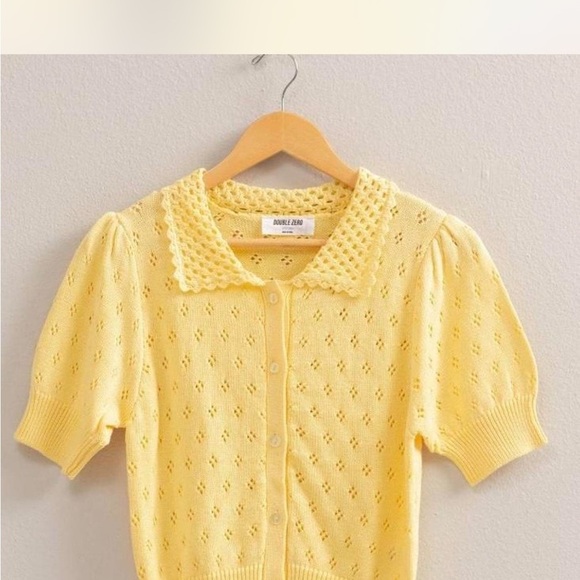 HYFVE Light Yellow Eyelet Cardigan - Picture 2 of 2